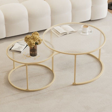 Glass Top Coffee Table With Metal Leg