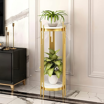 Two-Layer flower pot rack; Plant Stand; Round Corner Table