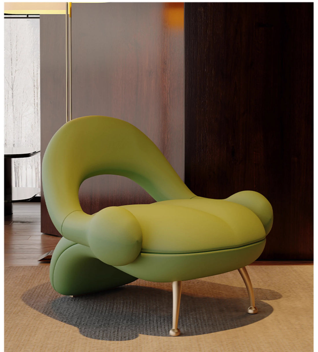 Italian single leisure sofa chair for living room, bedroom, balcony