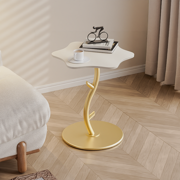 Movable Small Golden Coffee Table Sidetable
