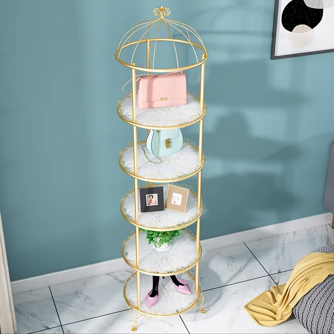 5-Layer Steel Frame Corner Storage Shelves