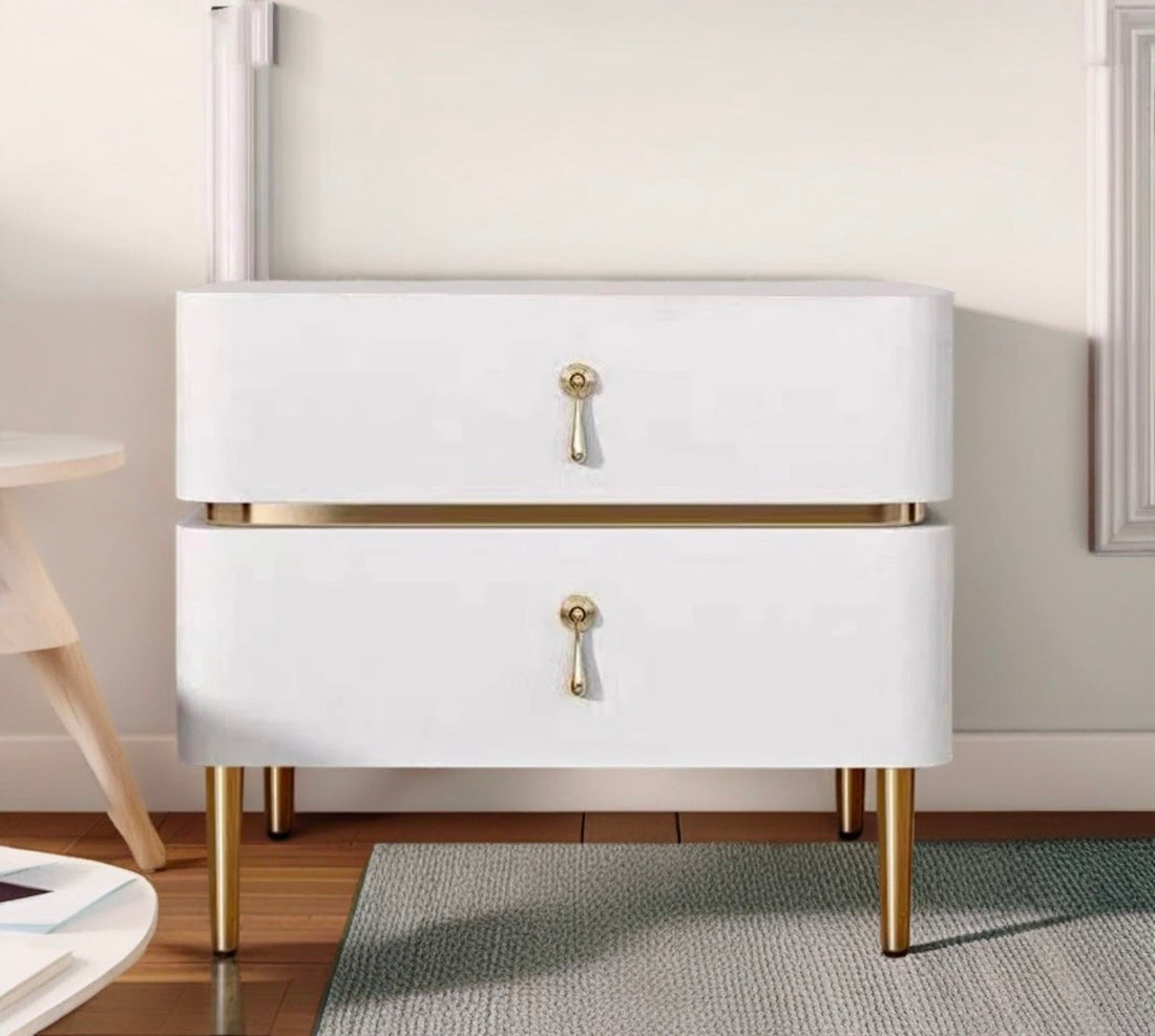 Modern Deep Drawer Nightstand Two-drawer Bedside Table French Bedside Cabinet