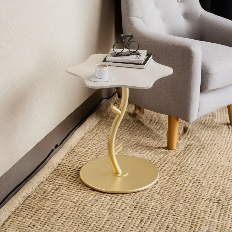 Movable Small Golden Coffee Table Sidetable
