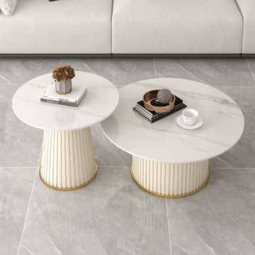 Slate Top Coffee Table Round Sinteredstone Sidetable