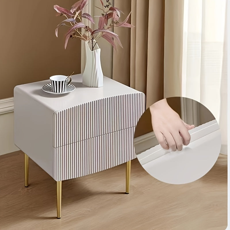 Glossy Night Stand, Bedroom Drawer Side Table
